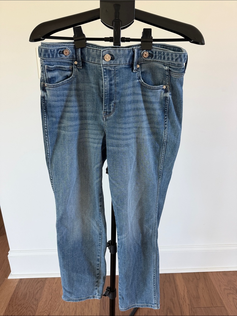 WHBM Mid-Rise Straight  Women's Blue Jeans
